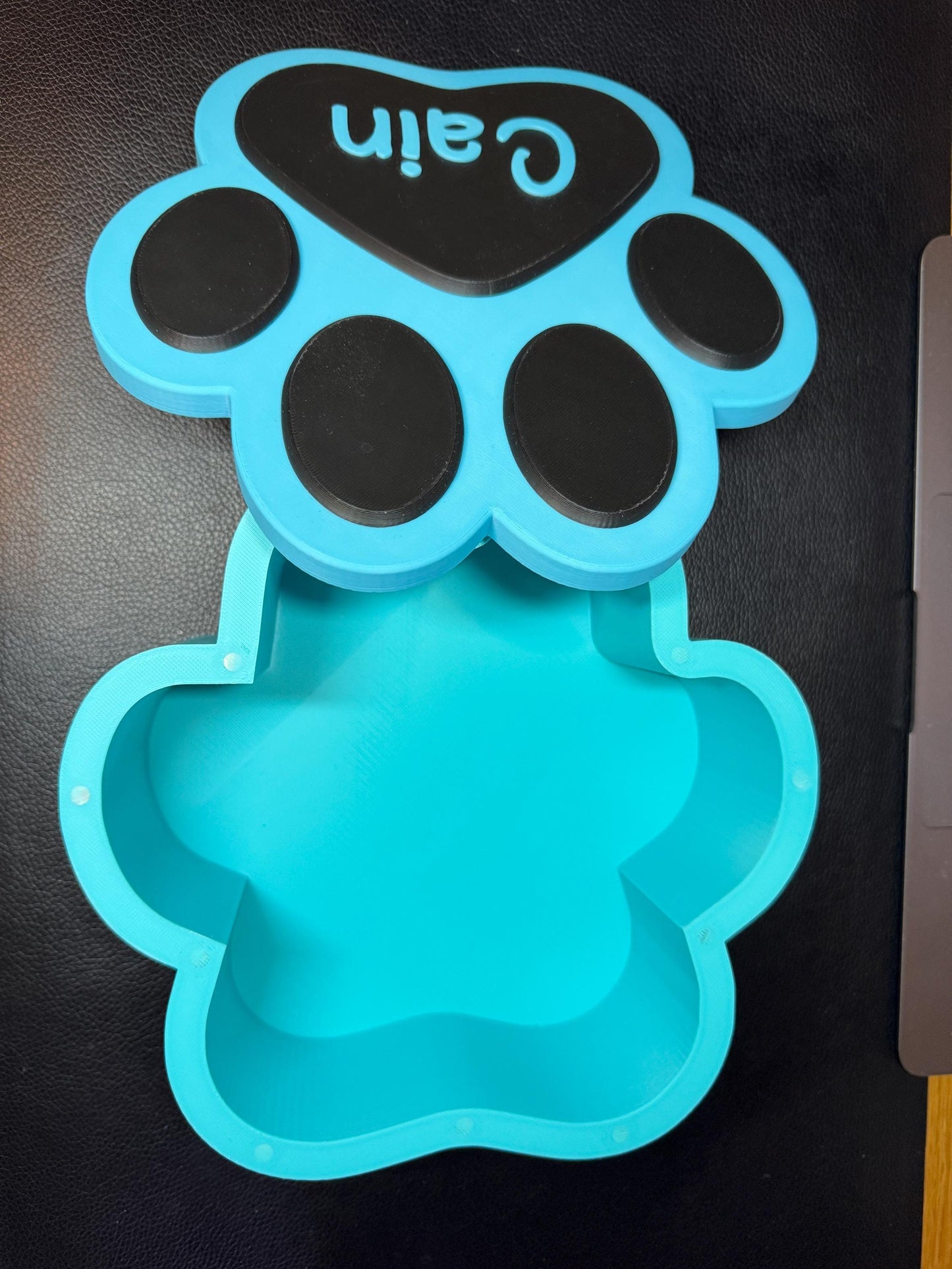 Large Paw Print Pet Memorial Box | 1300ml Colourful Urn for Pet Ashes | Personalised