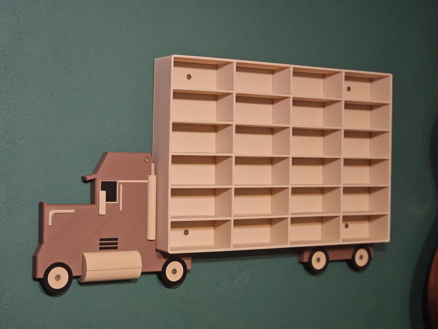Wood Style Car Collection Display Shelf - Truck Shaped - Wall Mounted Matchbox Storage/Holder