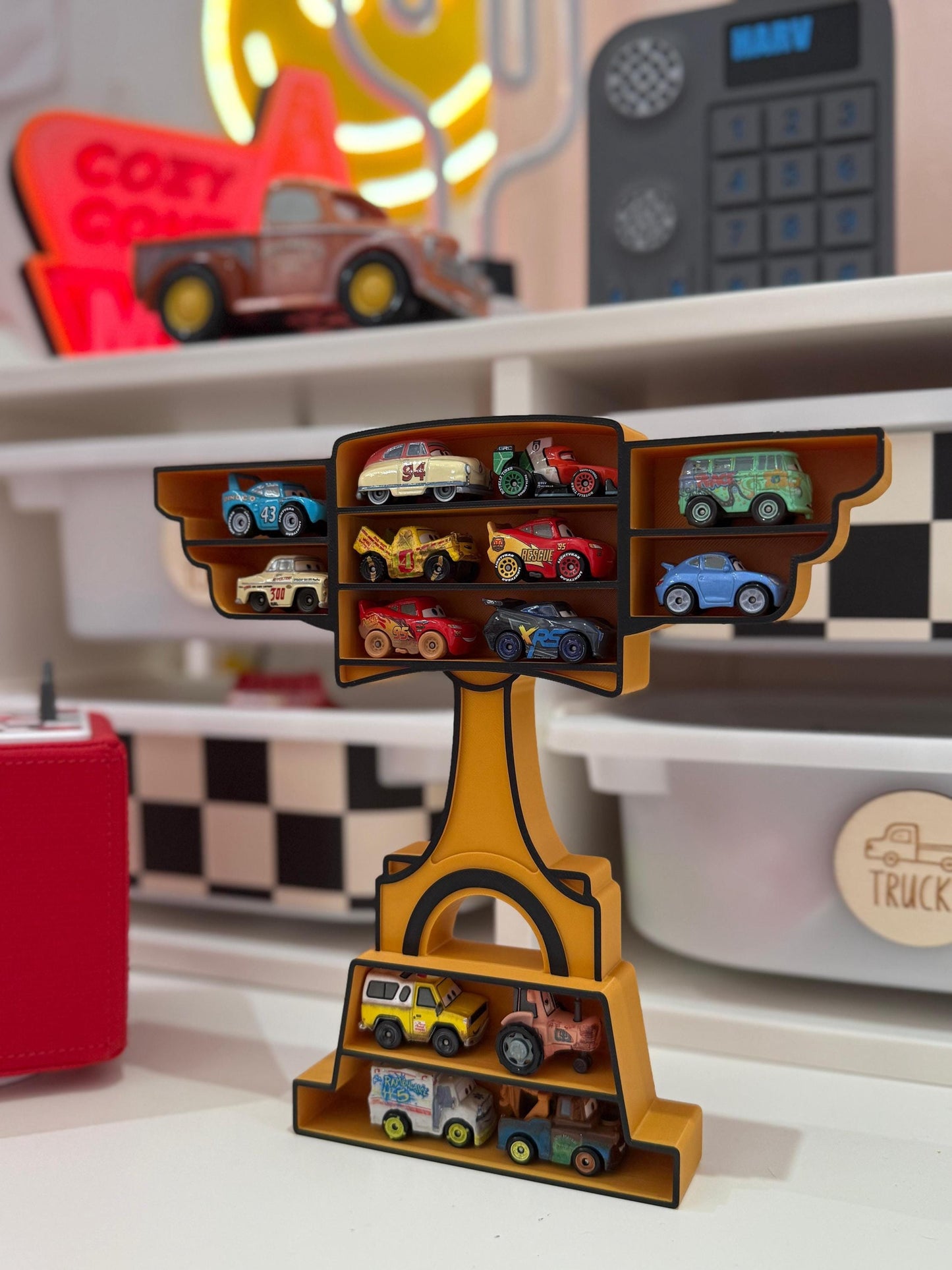 Mini Piston Trophy Shelf | Mini Shelf For Miniature Toy Cars