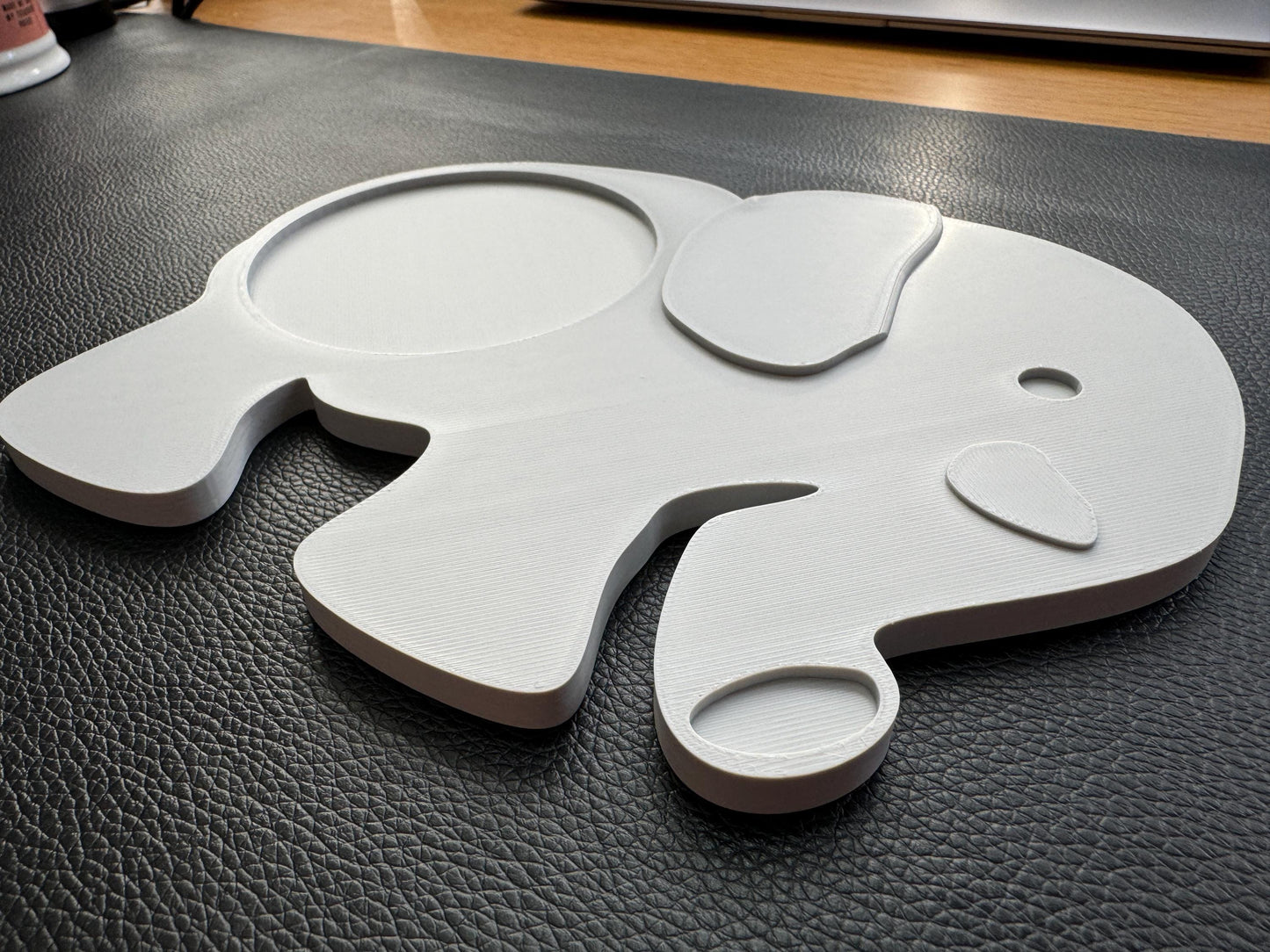 Elephant Shaped Animal Coaster SET OF 3 - 3D Printed - 90mm Diameter