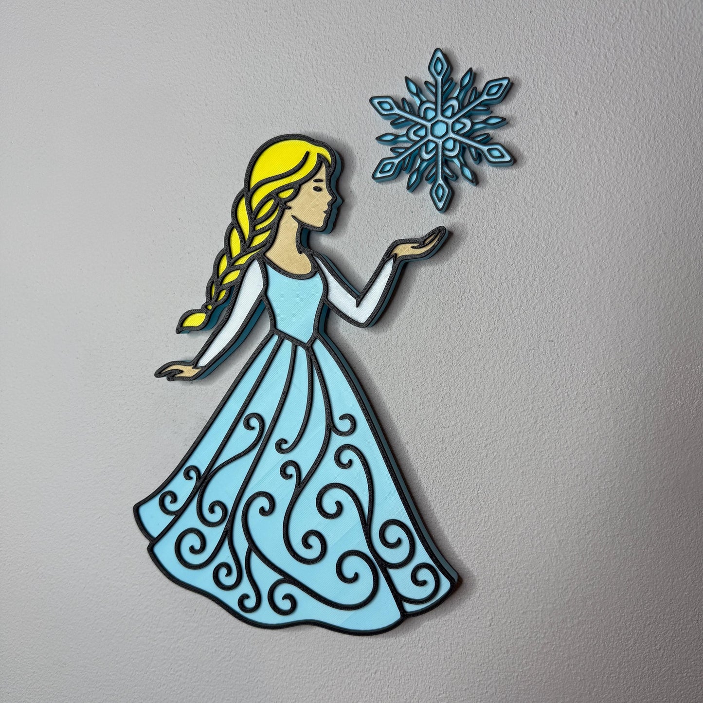Ice Princess 3D Wall Sign With Snowflake | Girls Bedroom Decor | Princess Decor