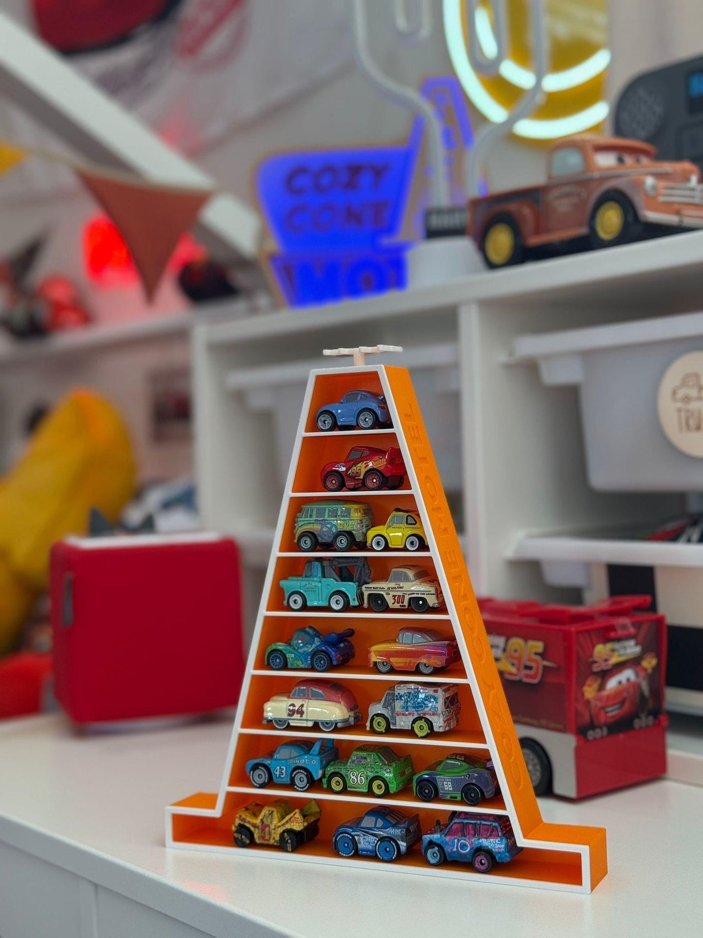 Mini Cone Motel | Shelf For Miniature Toy Cars