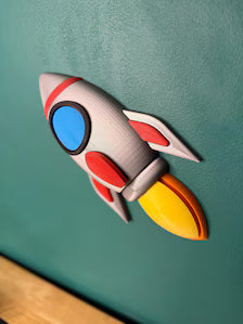 3D Rocket Ship Wall Decor | Space Bedroom Wall Art