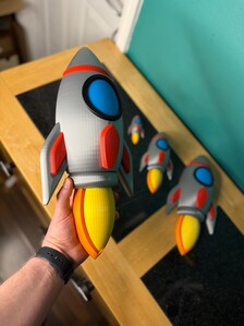 3D Rocket Ship Wall Decor | Space Bedroom Wall Art