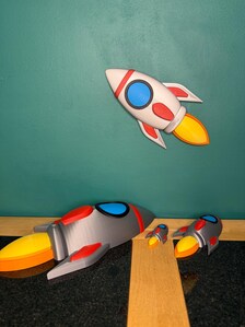 3D Rocket Ship Wall Decor | Space Bedroom Wall Art