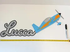 Personalised Plane Wall Sign | Name in Smoke Trail | Bedroom Decor