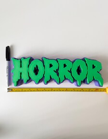 Horror Shelf Sign 29cm/11.5inch | Movie Collection Display | Film Room Decor (Copy)