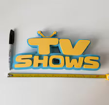 TV Shows Sign 27.5cm/10.9inch | Movie Collection Display | Film Room Decor (Copy)