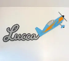 Personalised Plane Wall Sign | Name in Smoke Trail | Bedroom Decor