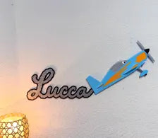 Personalised Plane Wall Sign | Name in Smoke Trail | Bedroom Decor