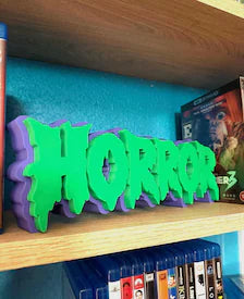 Horror Shelf Sign 29cm/11.5inch | Movie Collection Display | Film Room Decor (Copy)