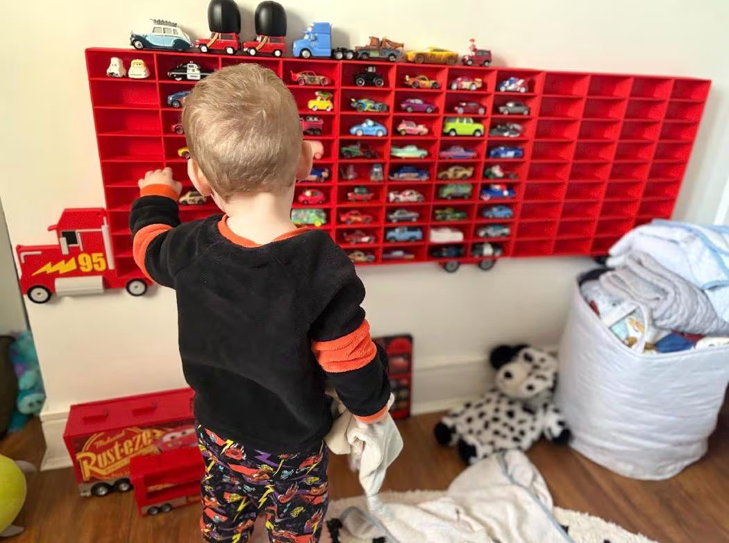 Toy Car Display - Holds 36-144 Cars | Truck Shaped Wall Mounted Car Storage/Holder Shelf | Choice of Colours