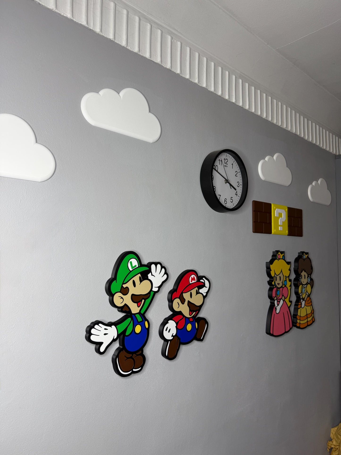 Mario Themed Wall Art | 3D Effect Wall Signs | Kids Bedroom Decor