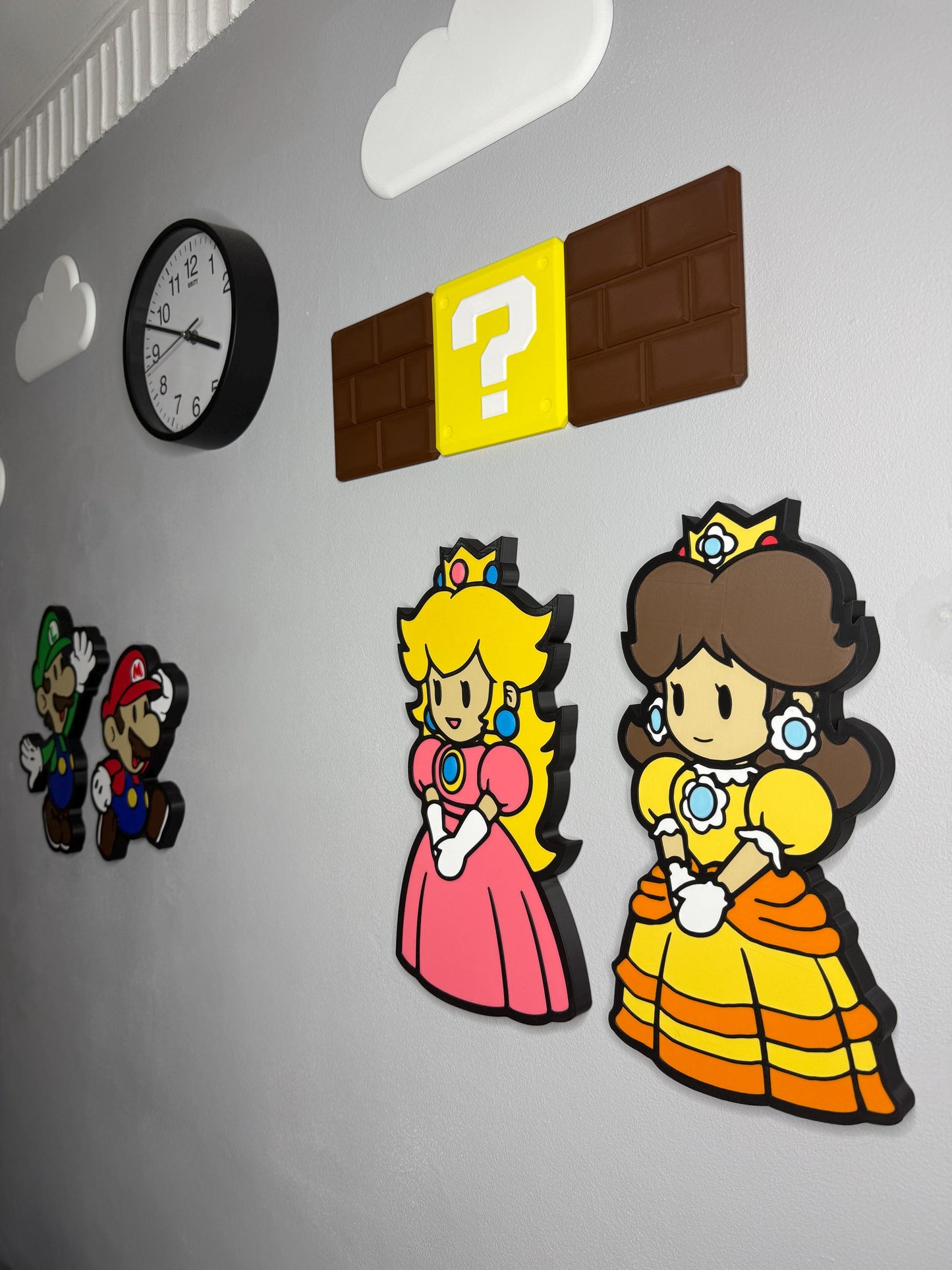 Mario Themed Wall Art | 3D Effect Wall Signs | Kids Bedroom Decor