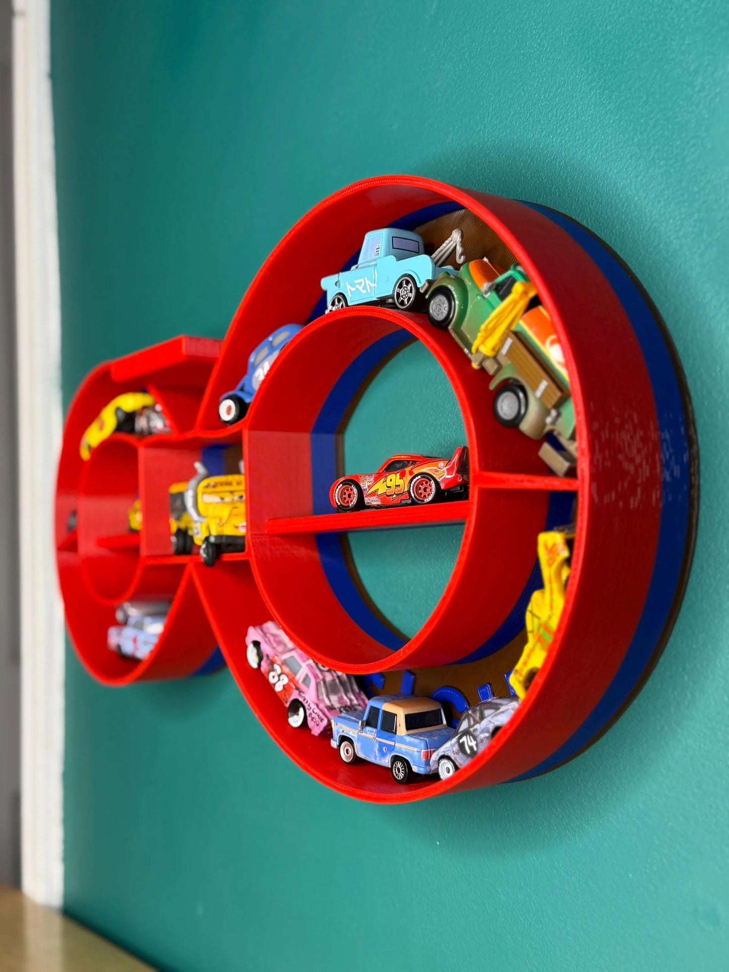 Thunder H Crazy Eight Demolition Derby Themed Shelf For Toy Cars |