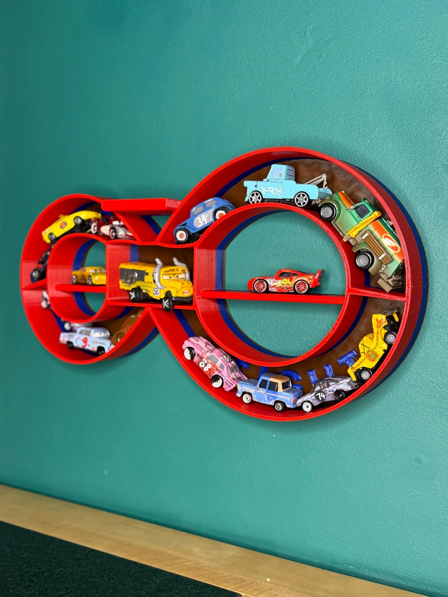 Thunder H Crazy Eight Demolition Derby Themed Shelf For Toy Cars |