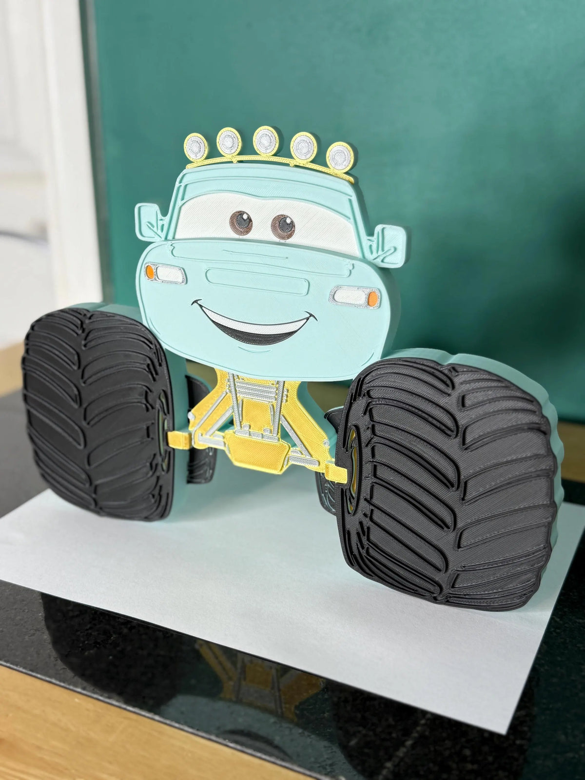 Monster Truck 3D Detailed Effect | Front View Wall Sign | Kids Bedroom Decor