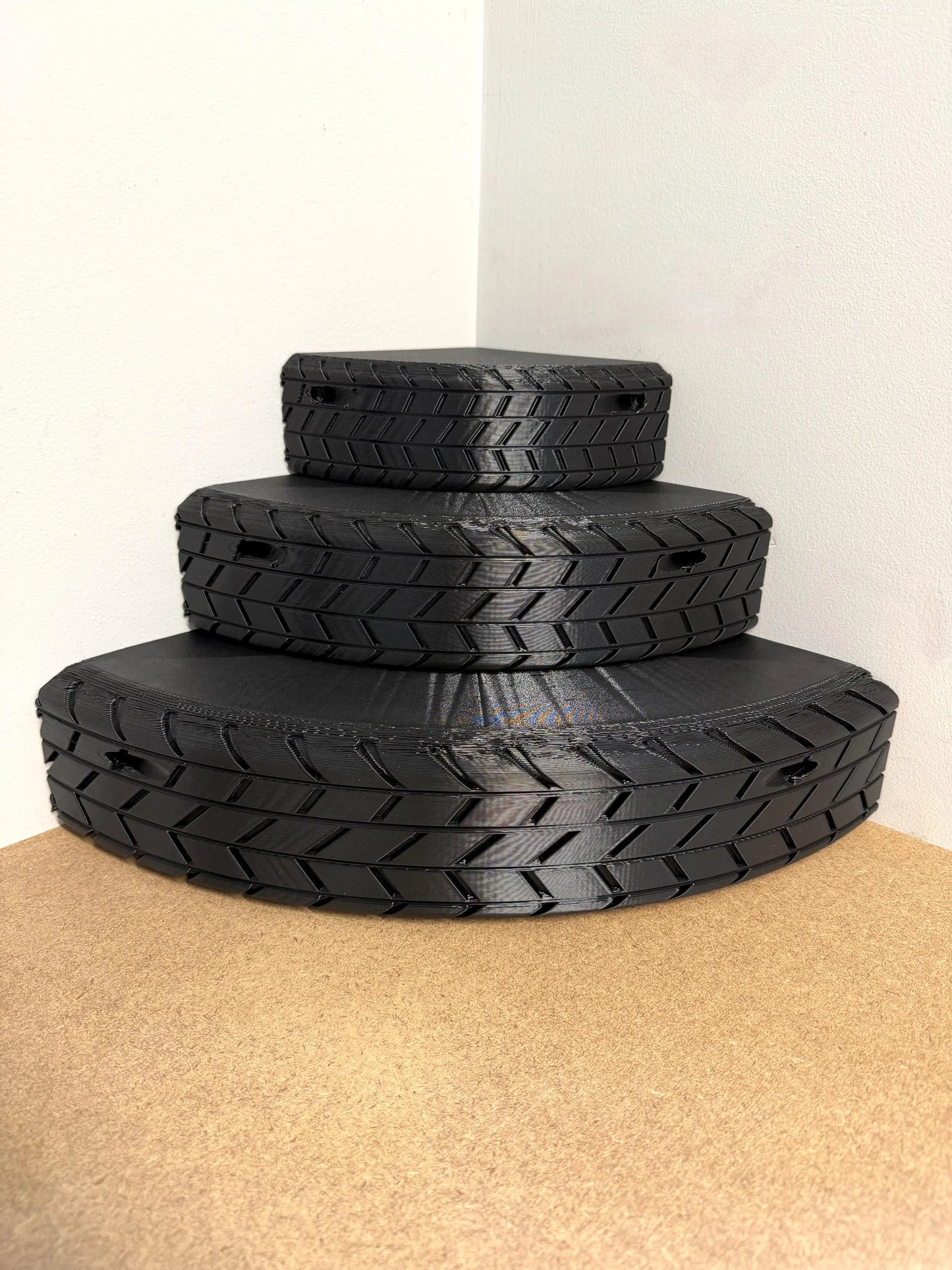 Corner Tyre Shelves | 3D Printed Cars Themed Decor | Shelf Display