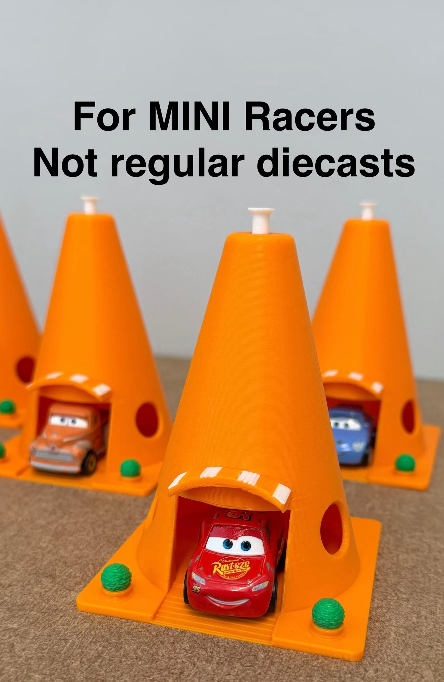 Mini Cone Motel Decorations 10cm Tall | Car Themed Decoration | Fits Most Mini Racers NOT Regular Diecasts