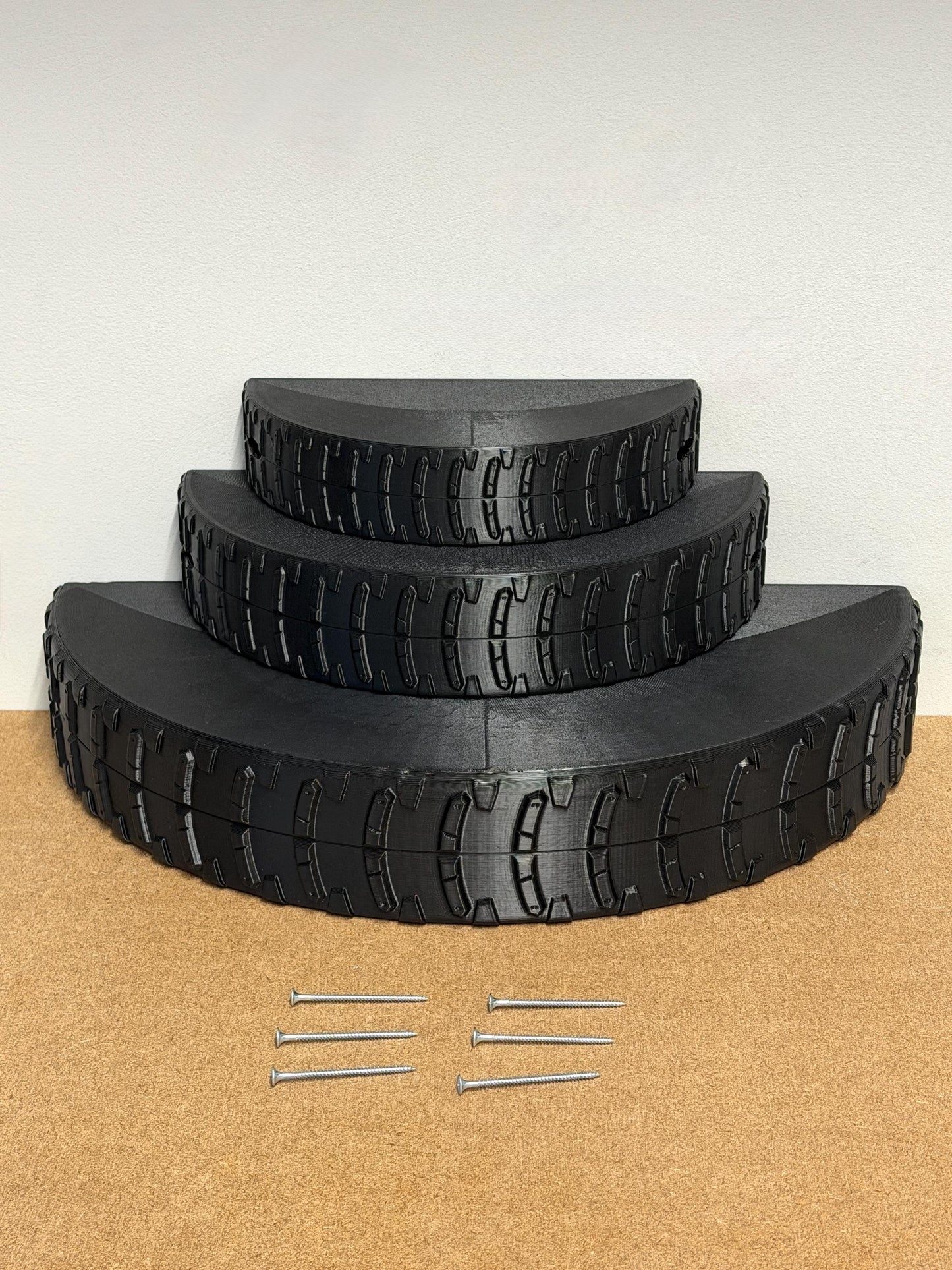 Motocross Tyre Shelves | 3D Printed Cars Themed Decor | Shelf Display