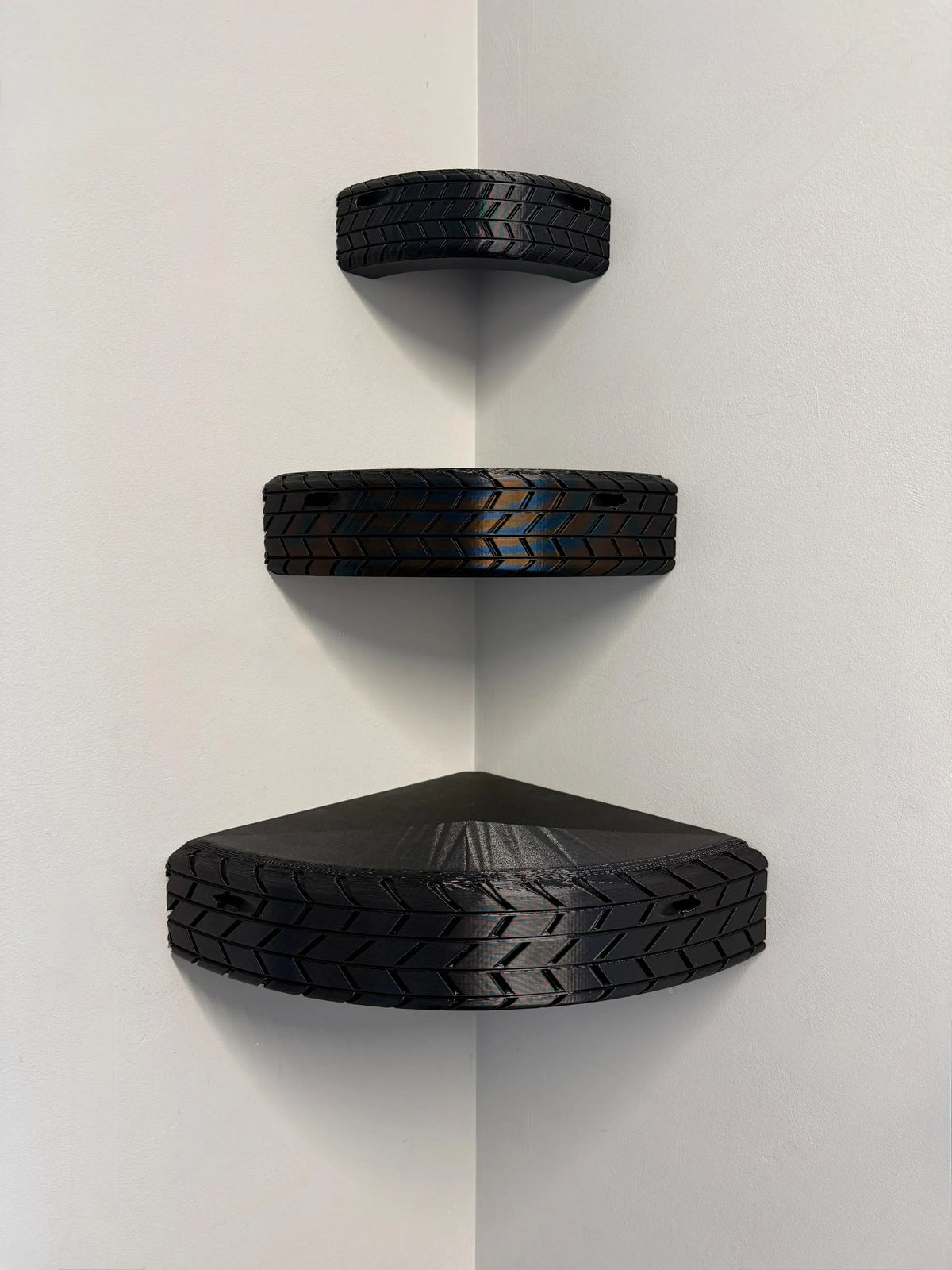 Corner Tyre Shelves | 3D Printed Cars Themed Decor | Shelf Display