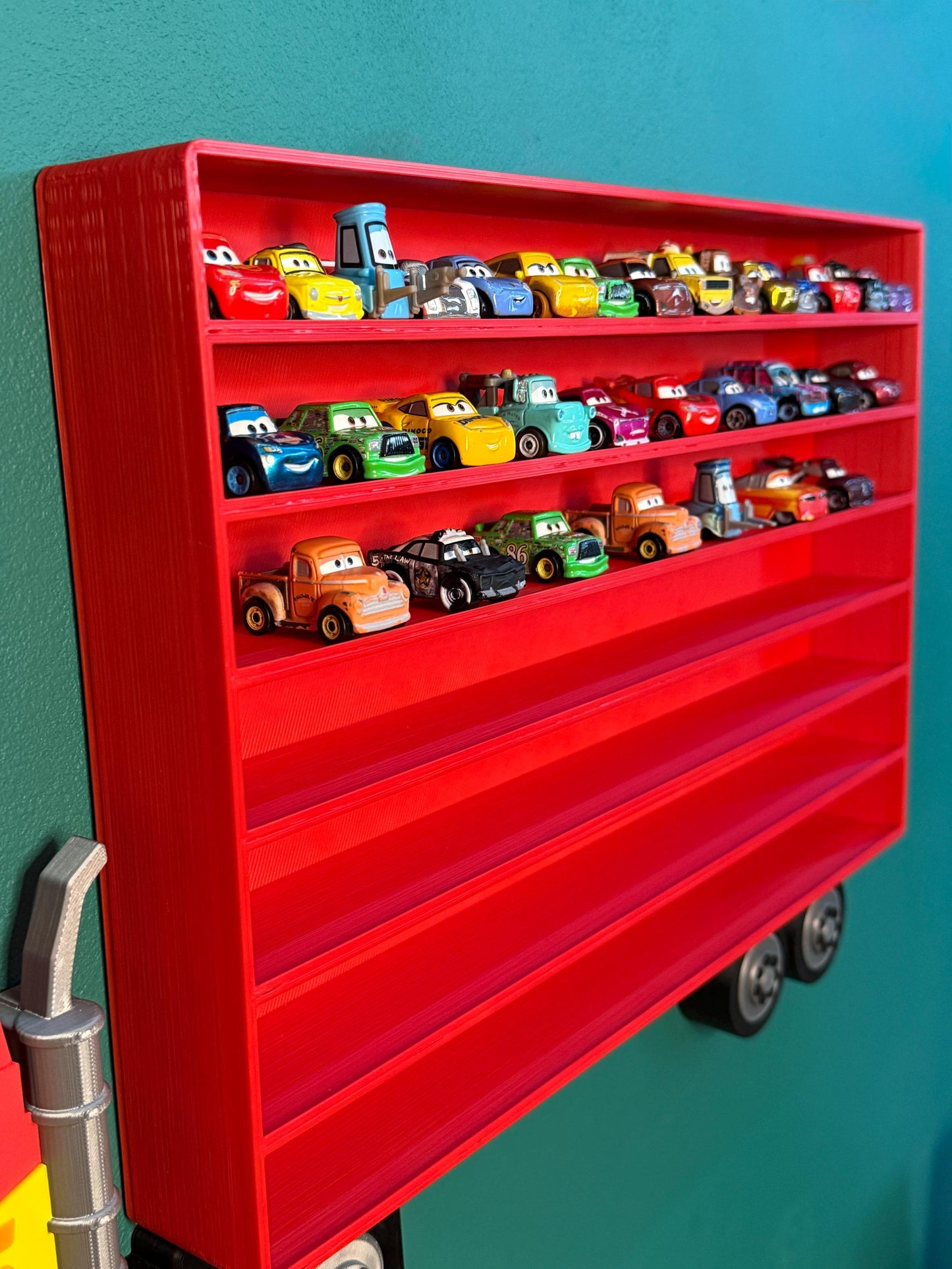 Truck Shaped Storage Shelf for Toy MINI Cars | 1 Shelf Holds Up To 105 Cars | Realistic Truck Design, Wall Mounted Toy Cars Display