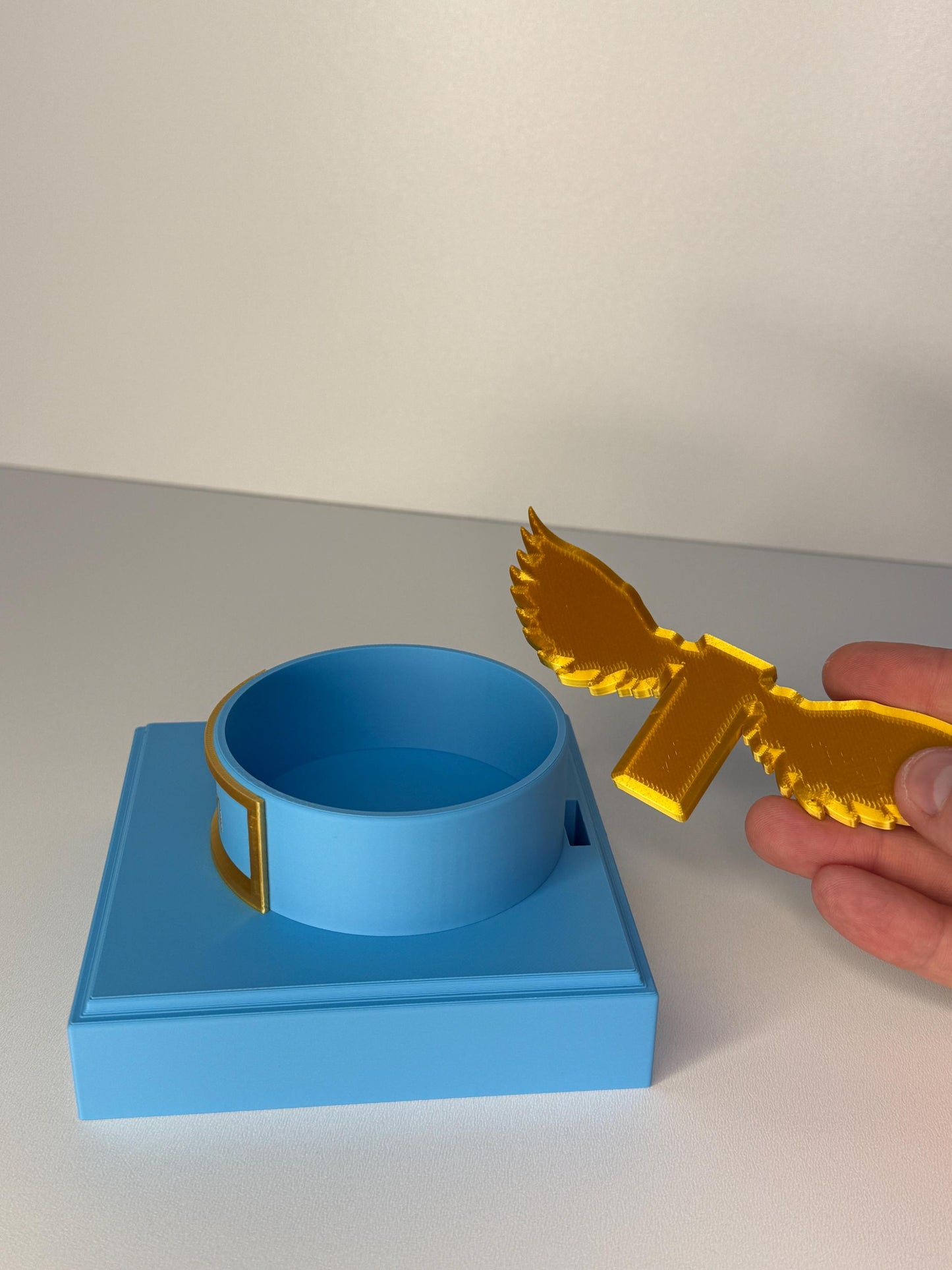 Scatter Tube Display Stand 7.5-13cm Diameter Tubes | Pet Ashes Personalised Memorial Holder with Optional Wings | Base for Keepsake Tubes