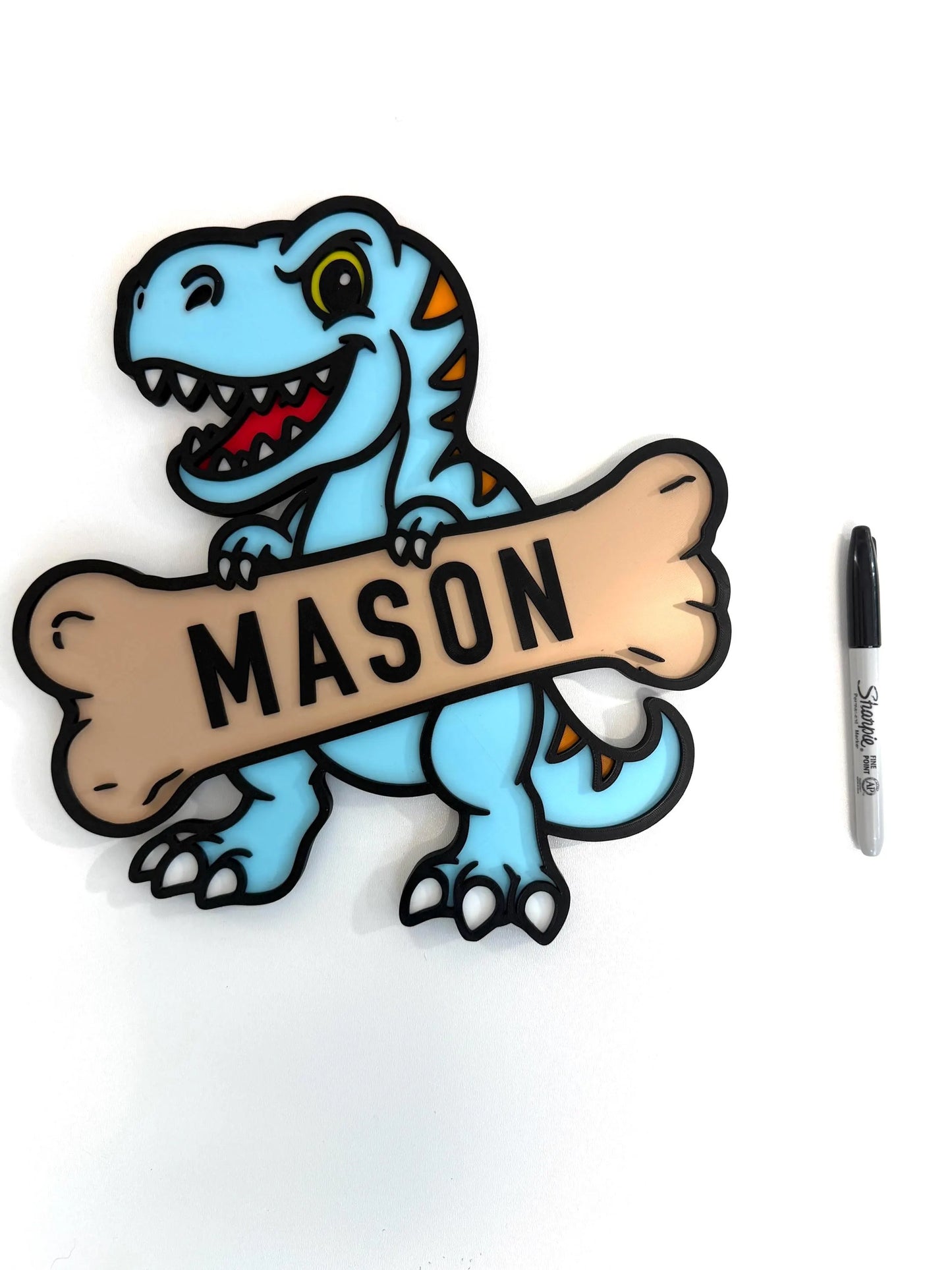 Personalised Dinosaur T Rex Sign | Kids Bedroom Decor