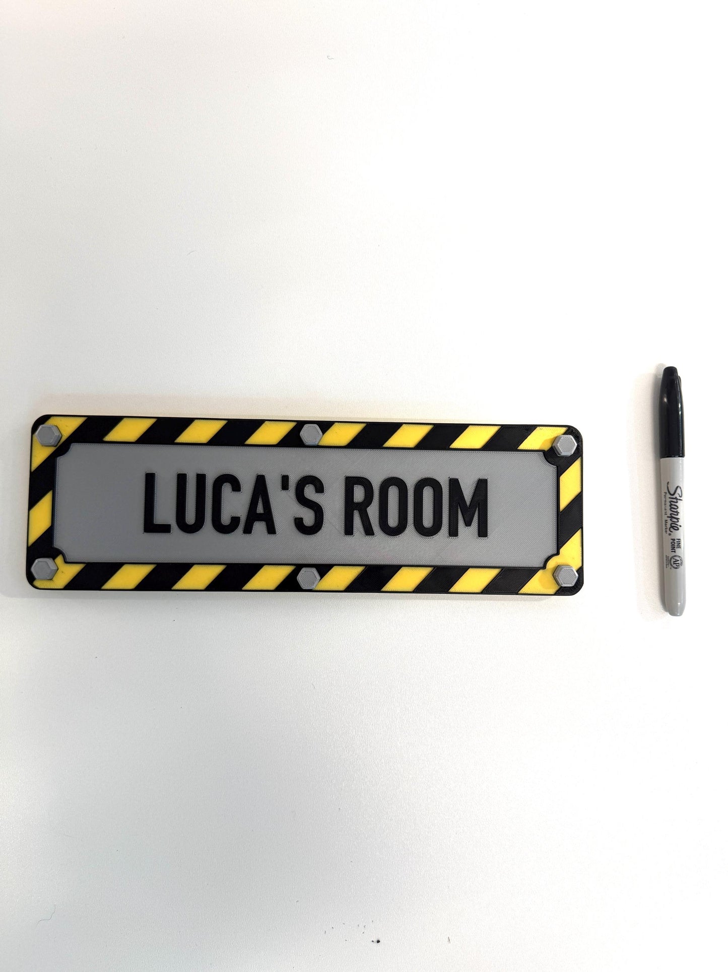 Personalised Construction Themed 3D Wall Sign | Kids Bedroom Decor