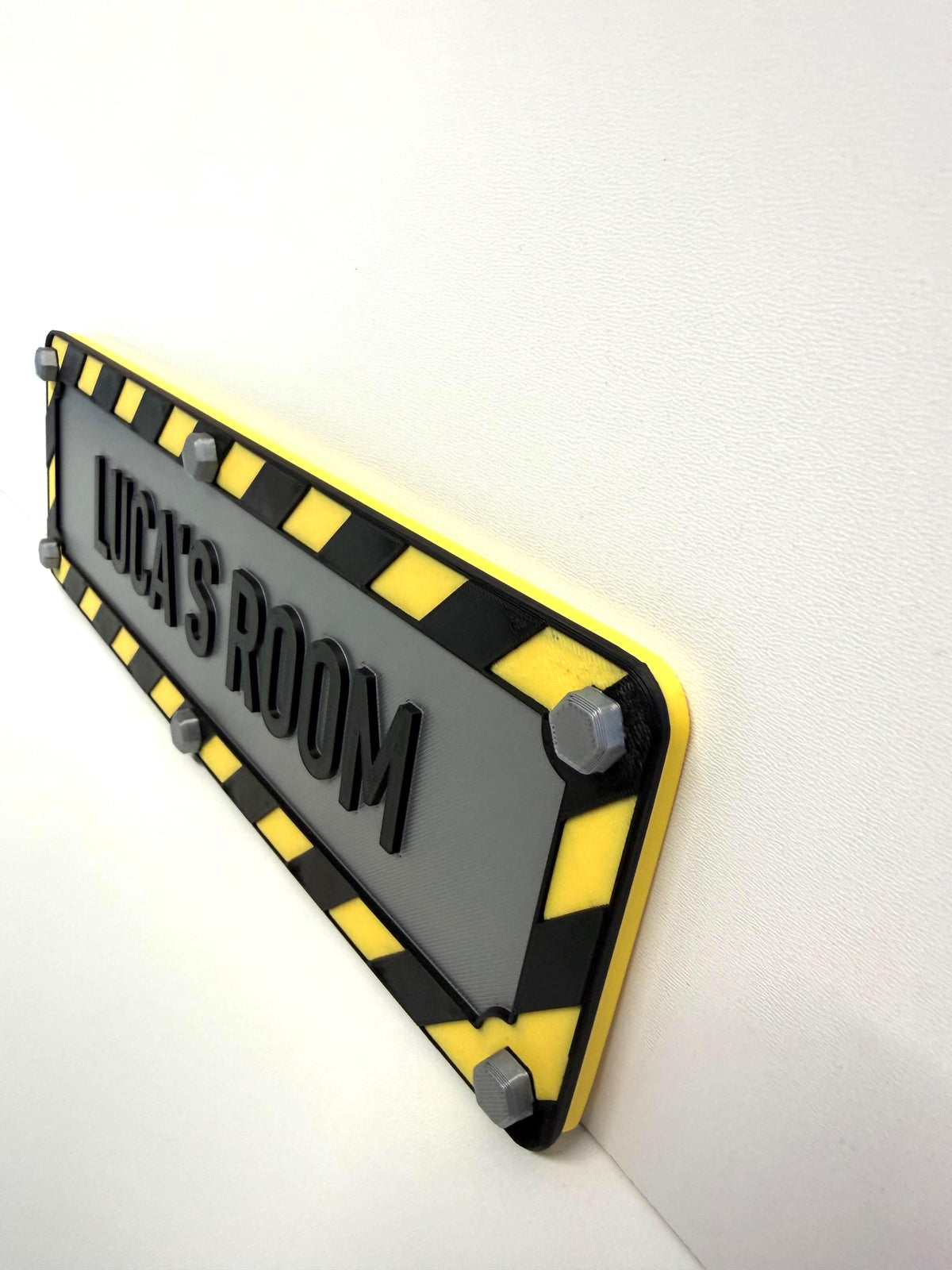 Personalised Construction Themed 3D Wall Sign | Kids Bedroom Decor