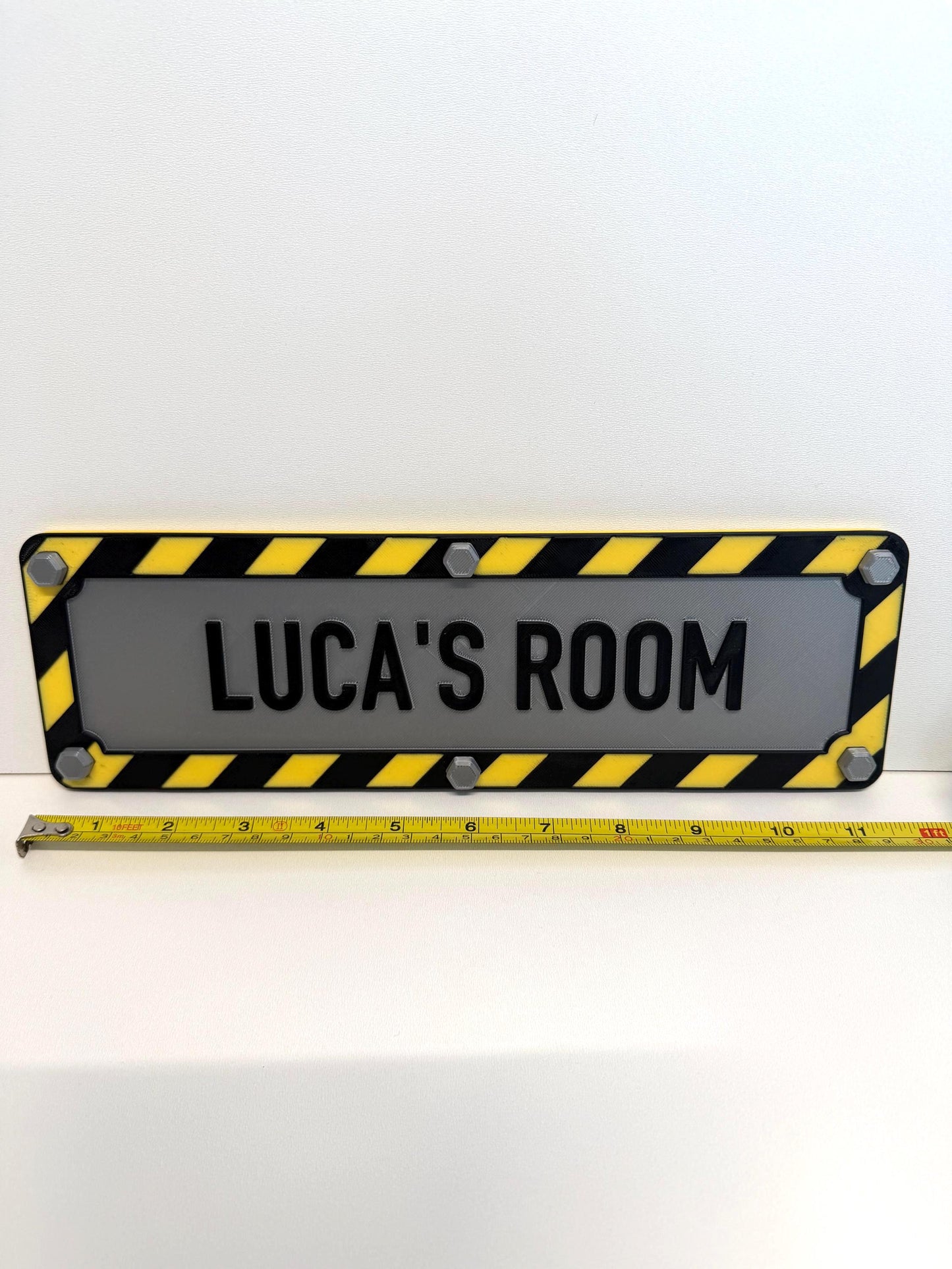 Personalised Construction Themed 3D Wall Sign | Kids Bedroom Decor
