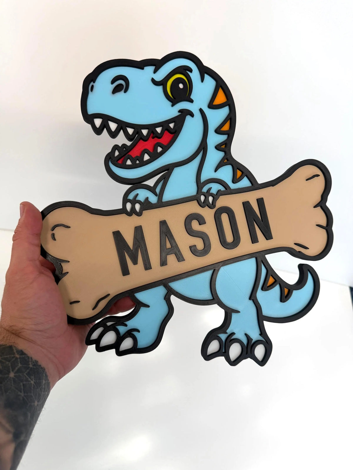 Personalised Dinosaur T Rex Sign | Kids Bedroom Decor