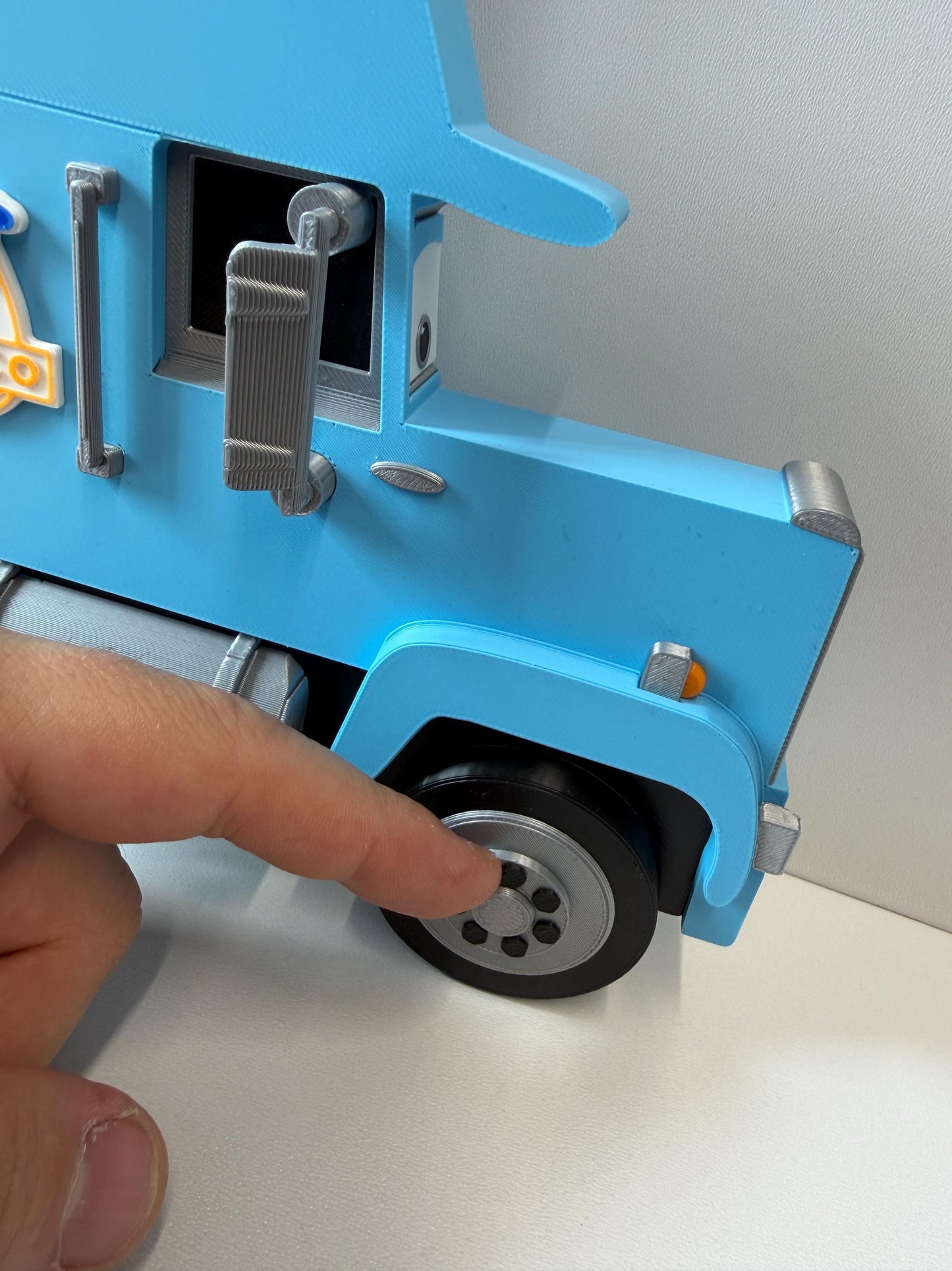 Blue Truck Shaped Storage Shelf for Toy MINI Cars | 1 Shelf Holds Up To 105 Cars | Realistic Truck Design, Wall Mounted Toy Cars Display