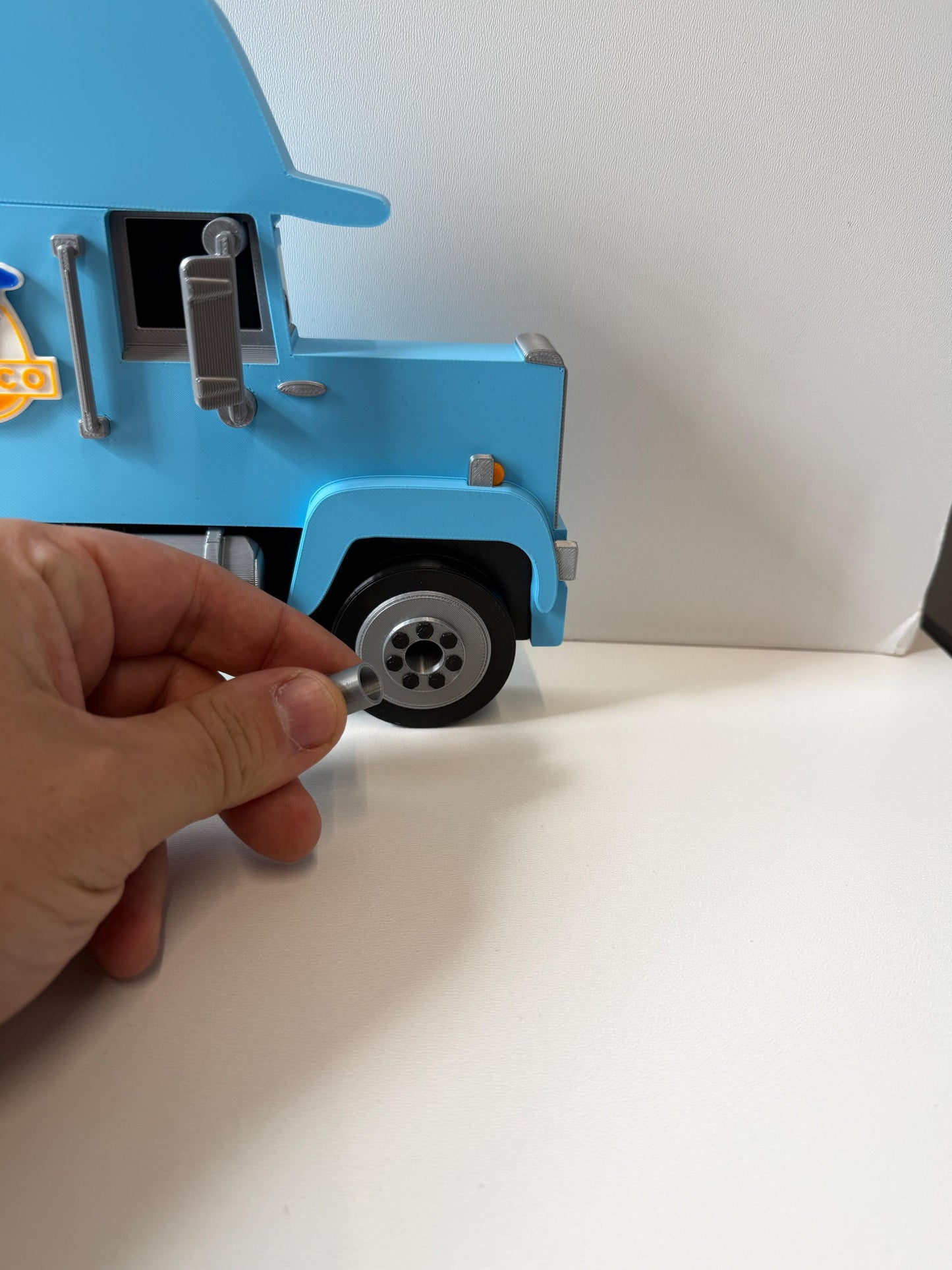 Blue Truck Shaped Storage Shelf for Toy MINI Cars | 1 Shelf Holds Up To 105 Cars | Realistic Truck Design, Wall Mounted Toy Cars Display
