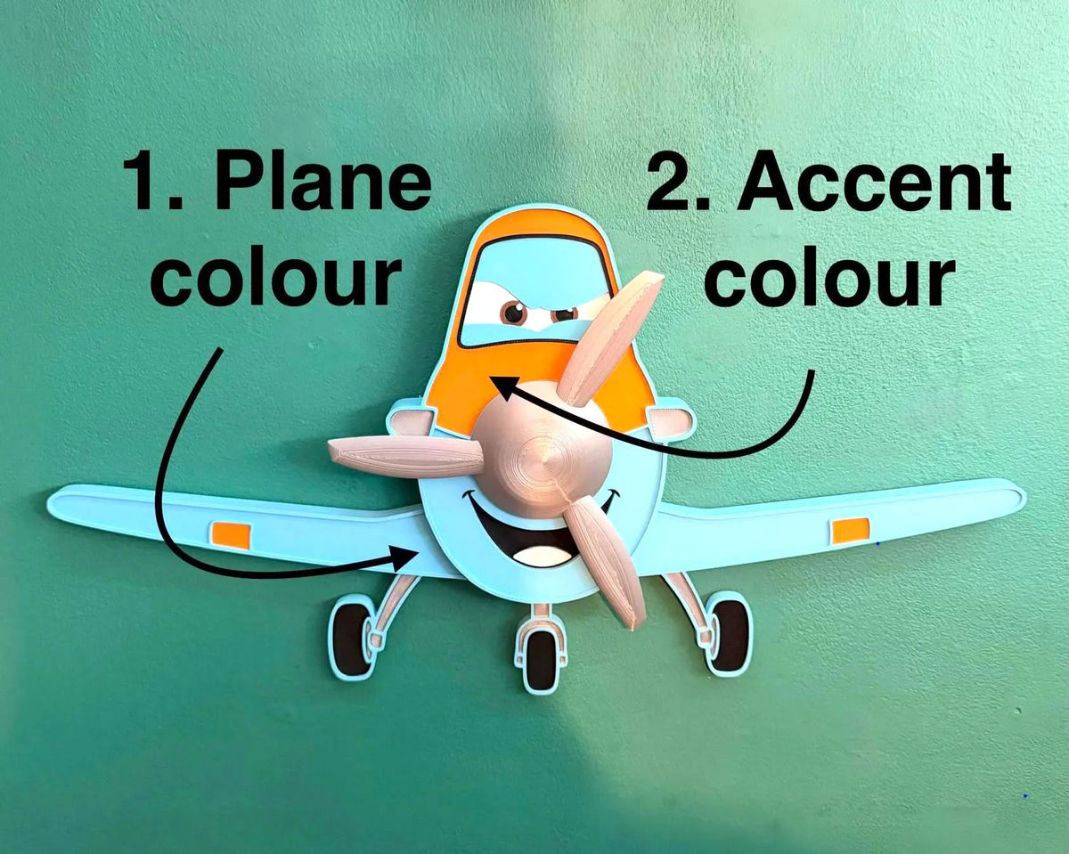 Decorative Plane Wall Sign | Large 43cm/17inch or Small 27cm/10.6inch | Bedroom Decor