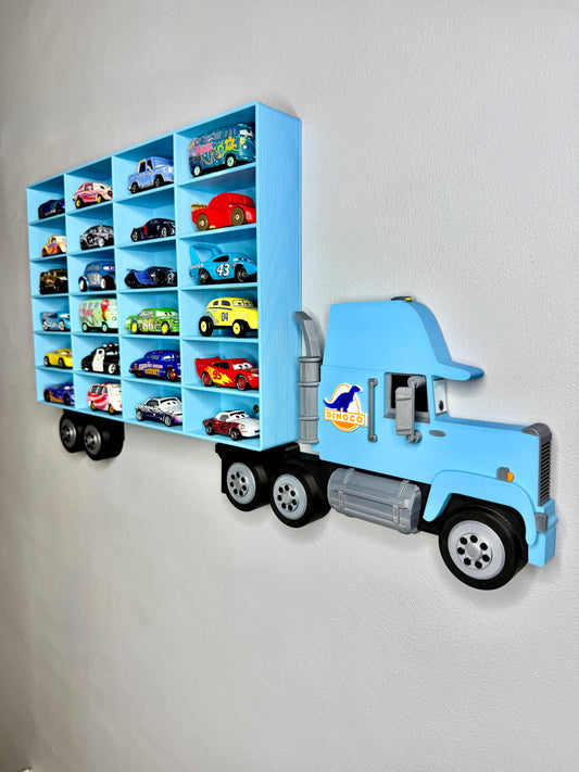 Toy Car Storage Shelf - Realistic Truck Design | Holds 24-96 Cars | Wall Mounted Diecast Toy Cars Display