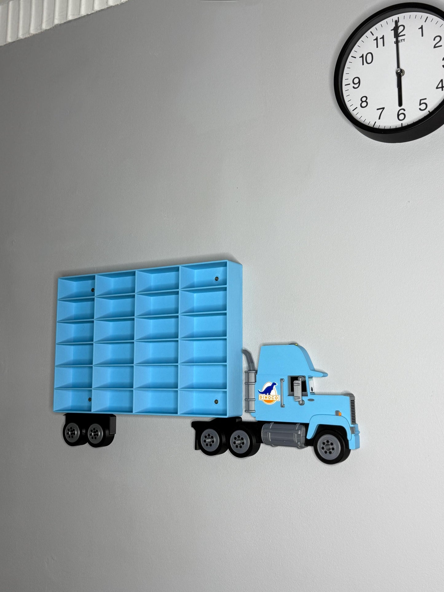 Toy Car Storage Shelf - Realistic Truck Design | Holds 24-96 Cars | Wall Mounted Diecast Toy Cars Display