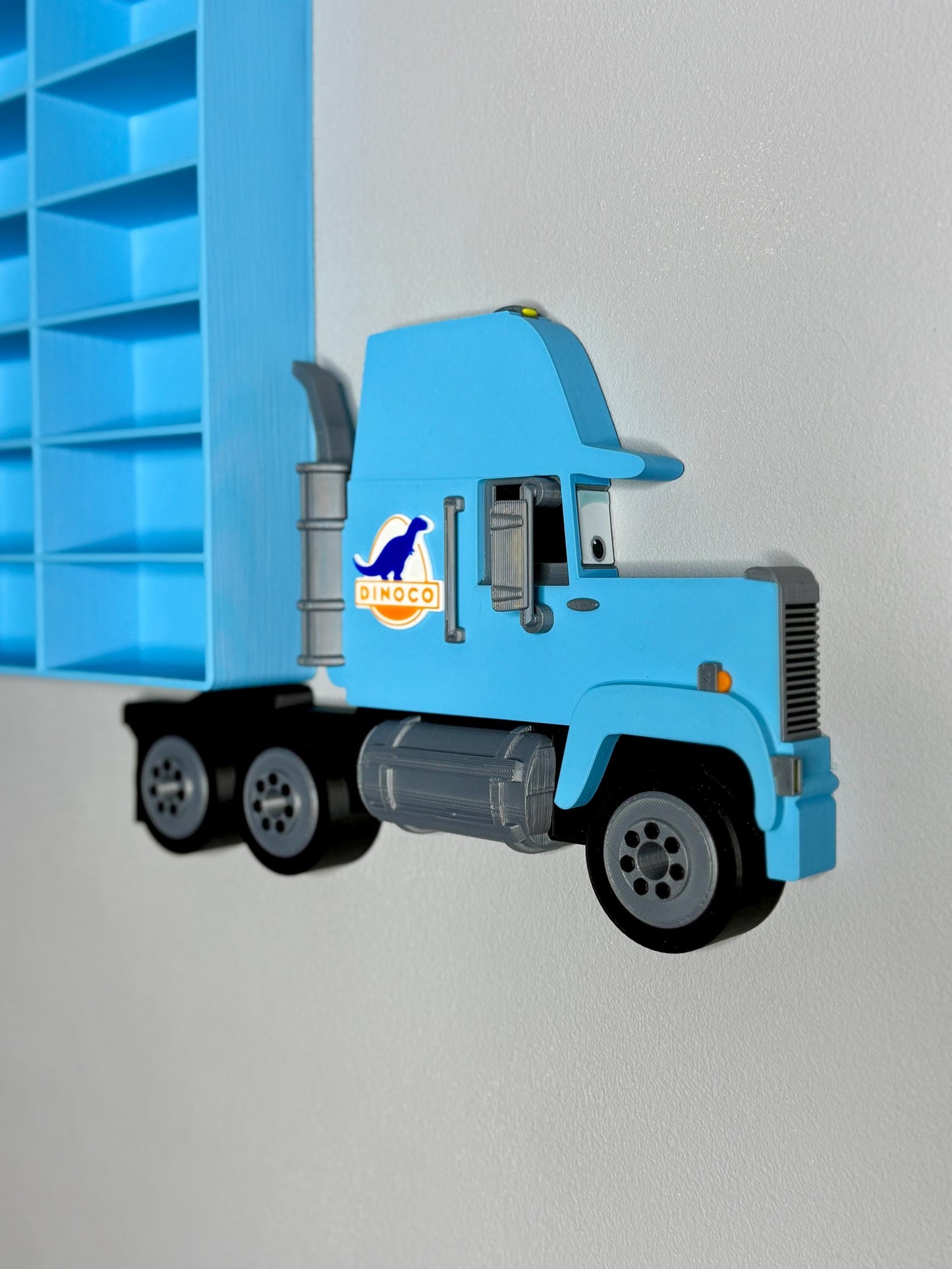 Toy Car Storage Shelf - Realistic Truck Design | Holds 24-96 Cars | Wall Mounted Diecast Toy Cars Display